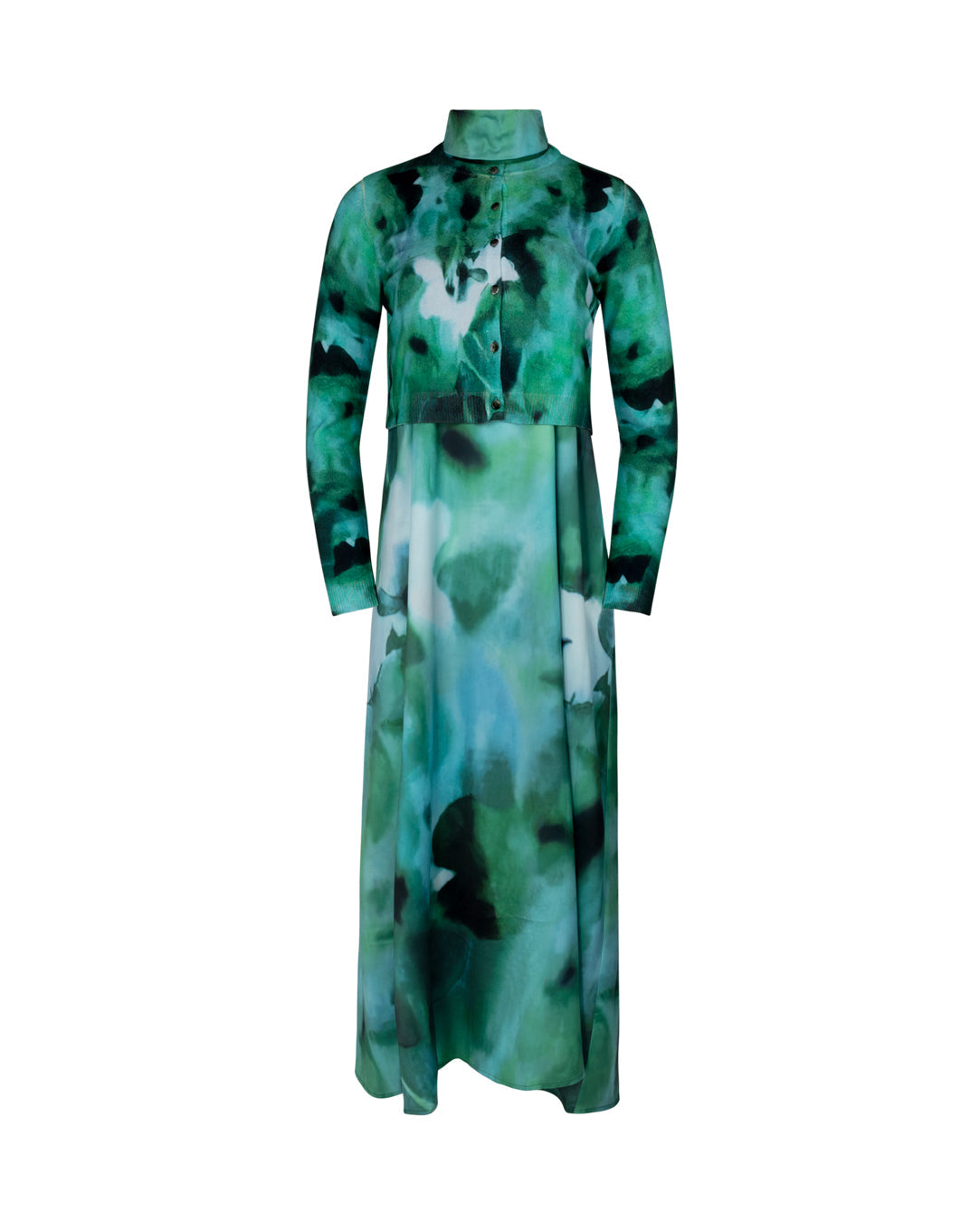 Knit Cardigan Overlay Dress